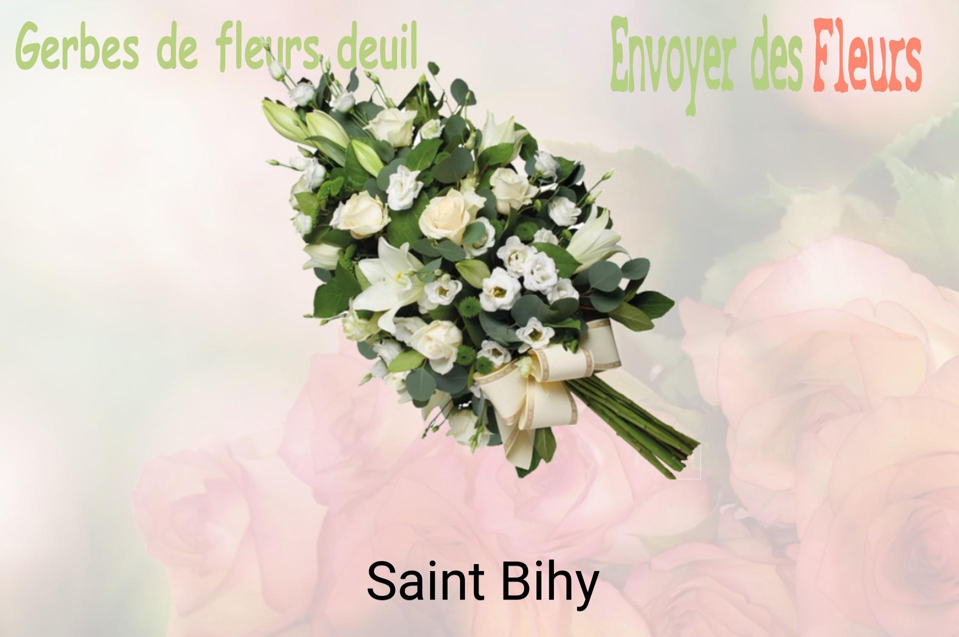 Gerbe de fleurs de deuil livrée à Saint-Bihy